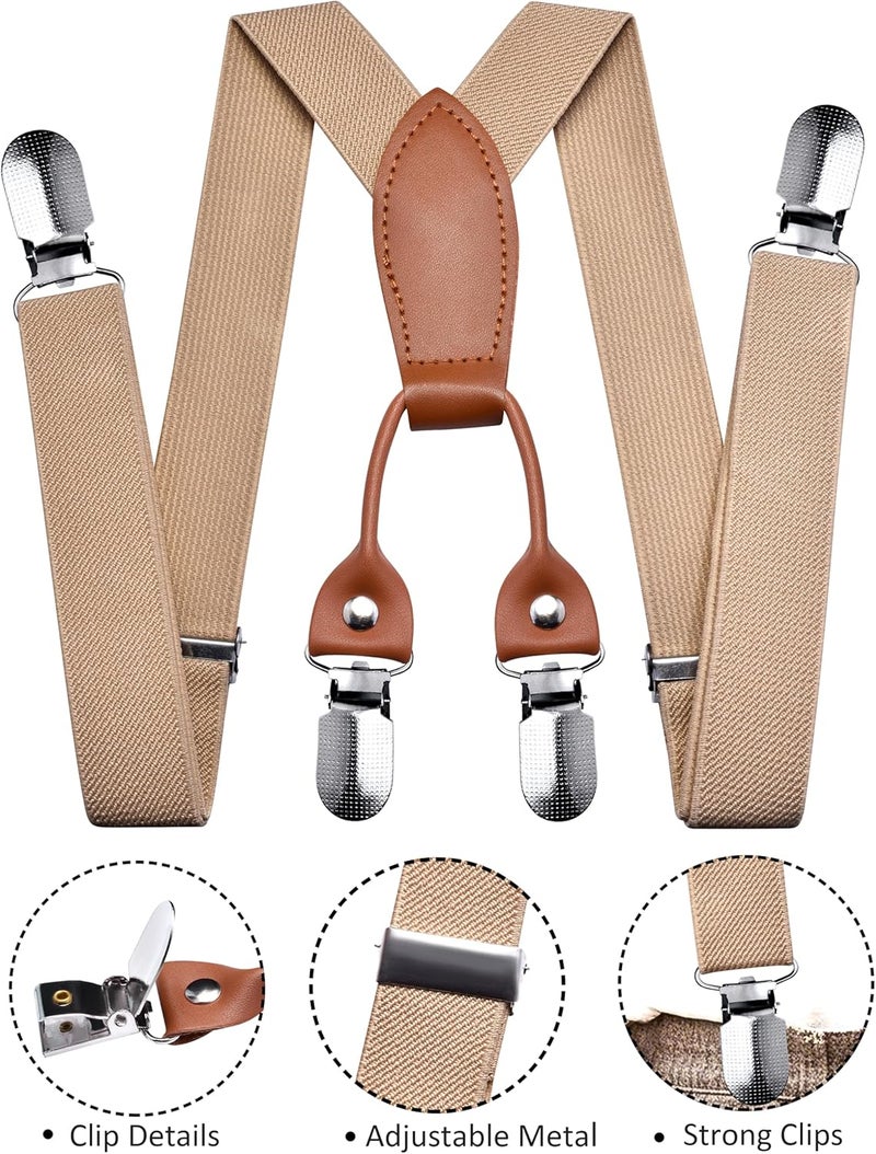 Branduce Solid Color Baby Boy Suspender with 4 Strong Clips Adjustable Kids Y Back Suspenders - Image 2